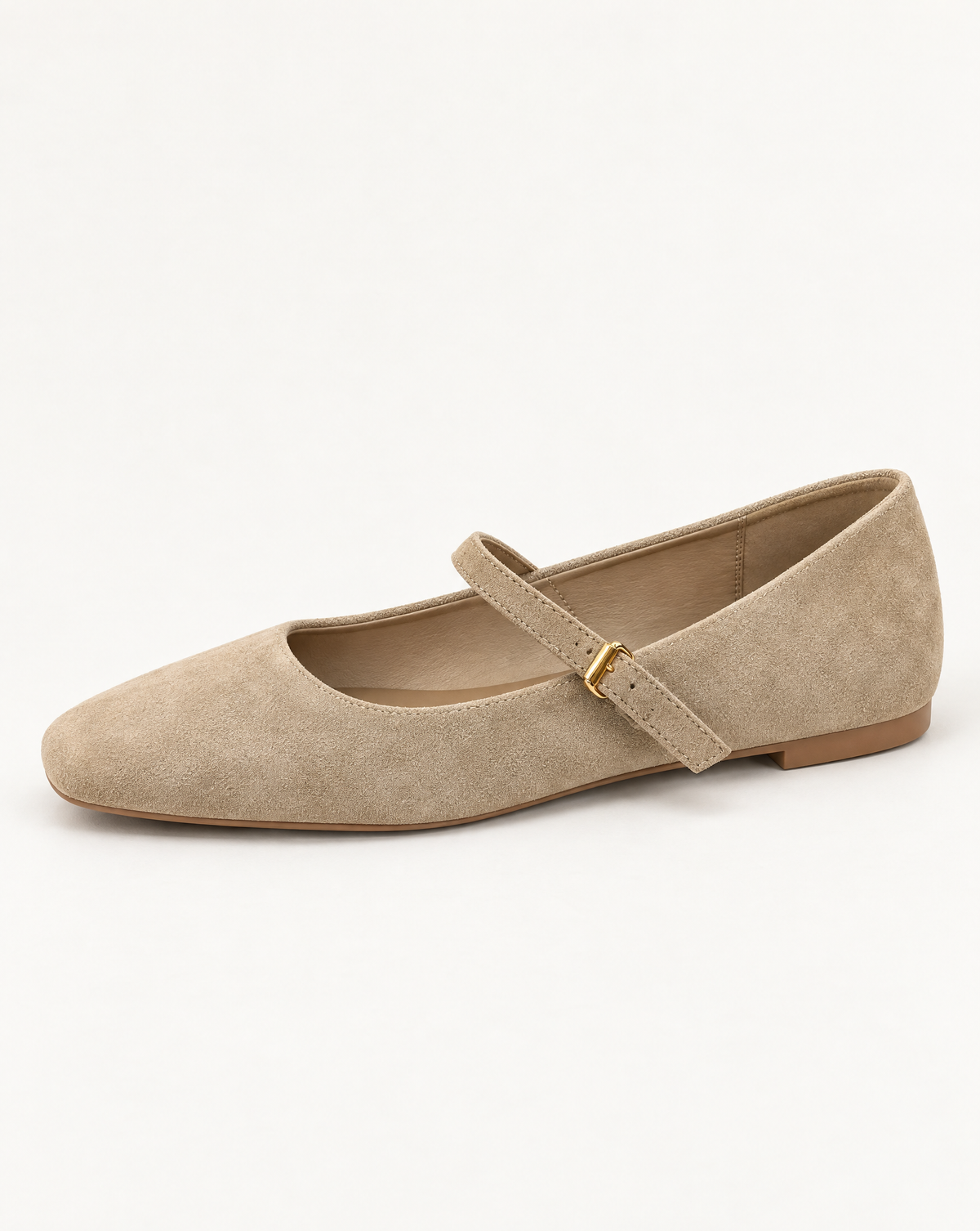 Ballerina Mary Jane RY89 Khaki con laccetto e fibbia dorata – vista laterale
