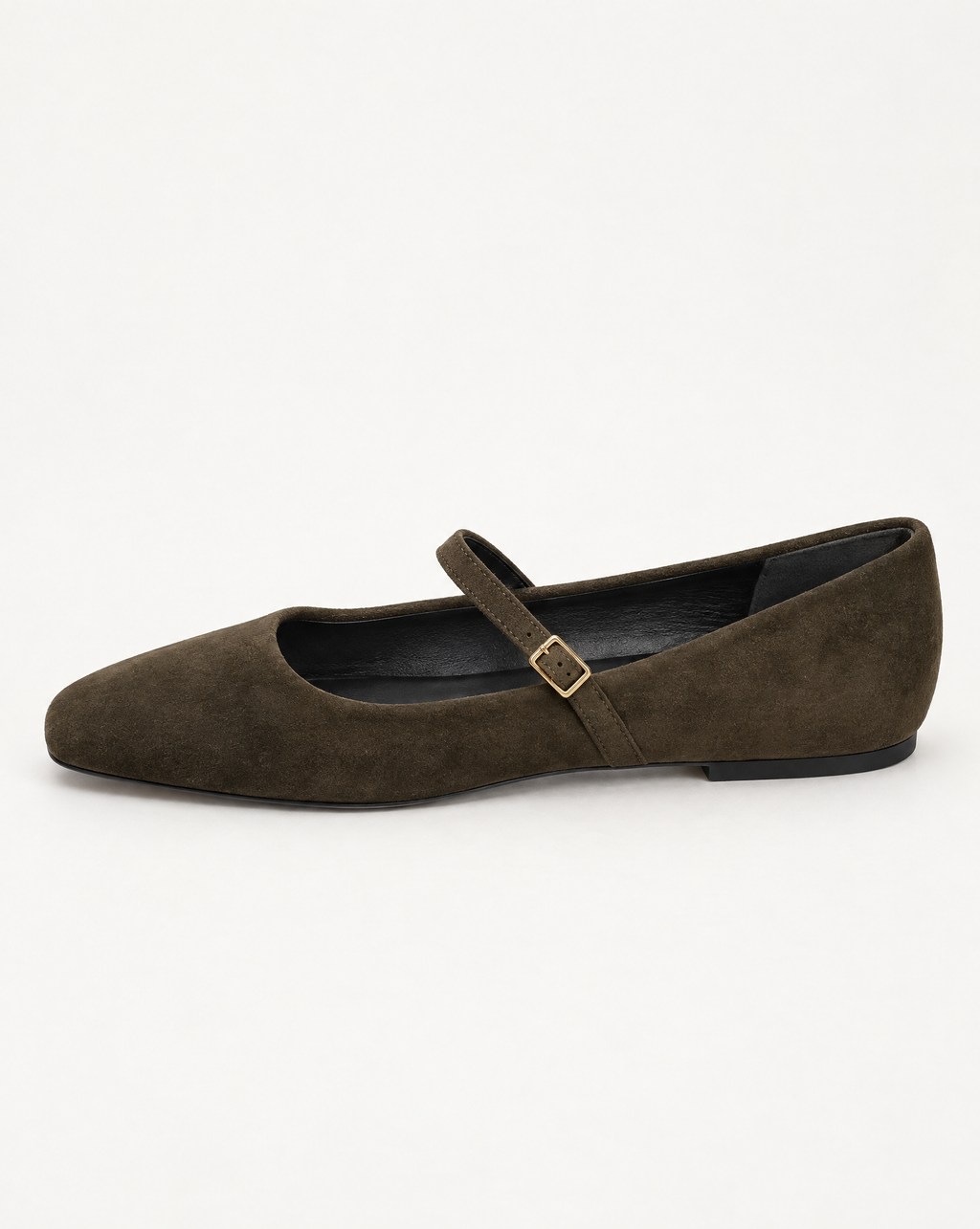 Ballerina Mary Jane RY89 Verde con laccetto e fibbia dorata – vista laterale